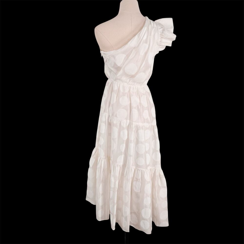 Ulla Johnson Ariane Dress Off White Polka Dot Silk Midi Bridal LWD Party Size 2 - Picture 6 of 16